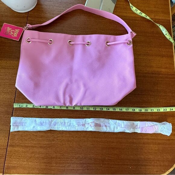 NWT Juicy Couture Pink Tote Bucket Bag Shoulder & Crossbody with Removable Strap - Picture 8 of 11